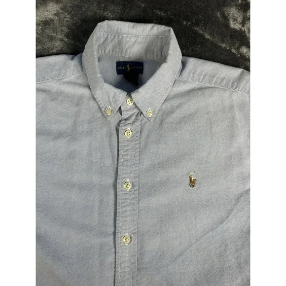 Polo Ralph Lauren Boys 18 Oxford Button Down Shirt White Embroidered Pony OCBD - Picture 2 of 9